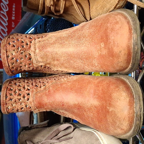 Circle G by Corral Ladies Red Cutout Shortie Boot Cowboy Festival Size 7M - Picture 3 of 7